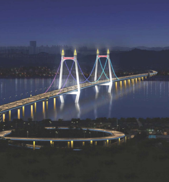 湖南·长沙三汉矶大桥夜景照明工程